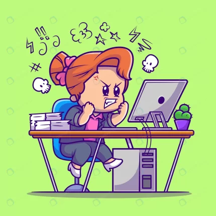 angry girl working computer cartoon vector icon i crc57c54fcc size2.68mb - title:graphic home - اورچین فایل - format: - sku: - keywords: p_id:353984