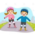 cartoon kids safety helmets playing roller skates crc8943309d size2.66mb - title:Home - اورچین فایل - format: - sku: - keywords:وکتور,موکاپ,افکت متنی,پروژه افترافکت p_id:63922