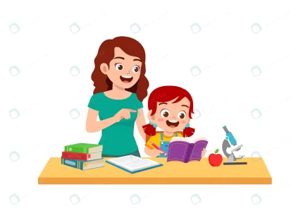 cute little girl study with mother home together crc30ebd5ed size1.25mb 1 - title:graphic home - اورچین فایل - format: - sku: - keywords: p_id:353984