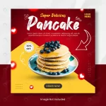 delicious pancake instagram post banner template. crc71b005f8 size2.59mb - title:Home - اورچین فایل - format: - sku: - keywords:وکتور,موکاپ,افکت متنی,پروژه افترافکت p_id:63922
