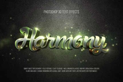 photoshop 3d text effects harmony - title:graphic home - اورچین فایل - format: - sku: - keywords: p_id:353984