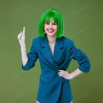 pretty young female wearing green wig blue jacket crc955f5945 size12.72mb 6578x4385 - title:Home - اورچین فایل - format: - sku: - keywords:وکتور,موکاپ,افکت متنی,پروژه افترافکت p_id:63922