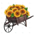 watercolor wooden wheelbarrow with sunflowers rnd596 frp17342443 - title:Home - اورچین فایل - format: - sku: - keywords:وکتور,موکاپ,افکت متنی,پروژه افترافکت p_id:63922