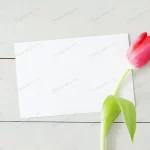 tulip with blank white greeting card crc9a562e20 size5.62mb 4876x3316 - title:Home - اورچین فایل - format: - sku: - keywords:وکتور,موکاپ,افکت متنی,پروژه افترافکت p_id:63922