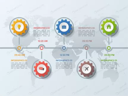 timeline business infographic template with gears crc80d063a5 size4.78mb - title:Home - اورچین فایل - format: - sku: - keywords:وکتور,موکاپ,افکت متنی,پروژه افترافکت p_id:63922