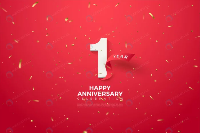 1st anniversary with numbers curved red ribbon rnd253 frp12275665 - title:وکتور اولین سالگرد با پس زمینه قرمز - اورچین فایل - format:EPS - وکتور - sku:frp12275665 - keywords: p_id:70019