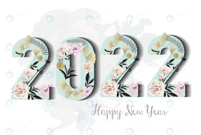 2022 happy new year with flowers watercolor backg crc0333ea3e size11.34mb 1 - title:تبریک سال نو با طرح فلورال - اورچین فایل - format:EPS - وکتور - sku:crc0333ea3e - keywords: p_id:42977