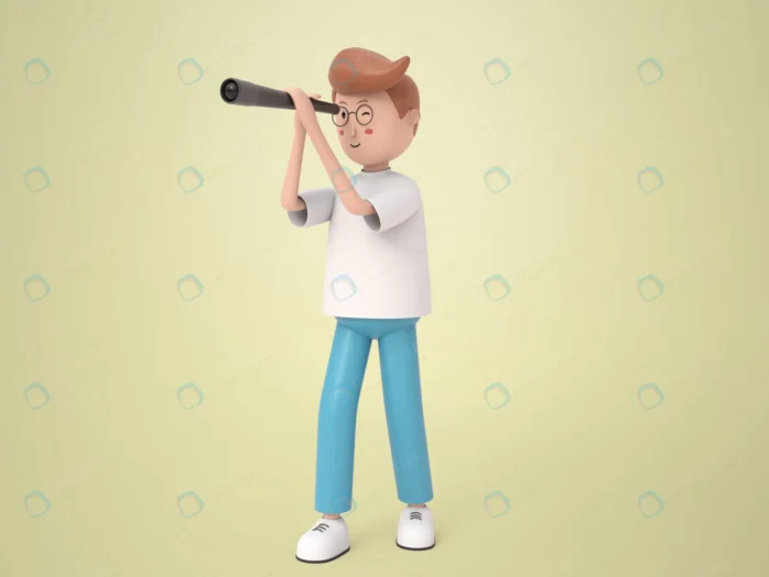 3d cartoon men illustration 4 crce74d4907 size96.21mb - title:کاراکتر 3 بعدی پسر با تلسکوپ - اورچین فایل - format:PSD - فتوشاپ - sku:crce74d4907 - keywords: p_id:78691