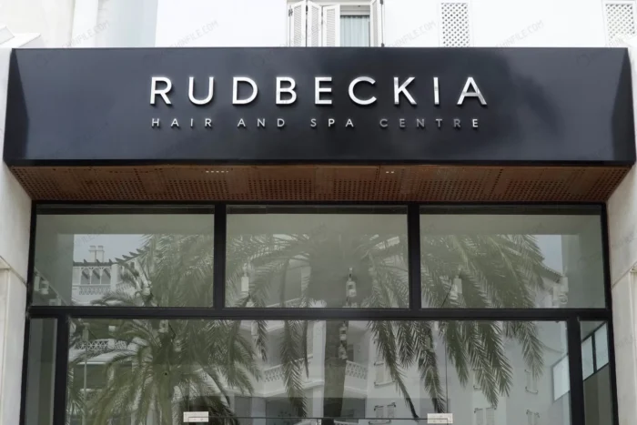 3d chrome front logo mockup modern facade sign crc9f2f7c3e size132.19mb - title:موکاپ متن و لوگو بر روی سر در فروشگاه - اورچین فایل - format:PSD - فتوشاپ - sku:crc9f2f7c3e - keywords: p_id:94033