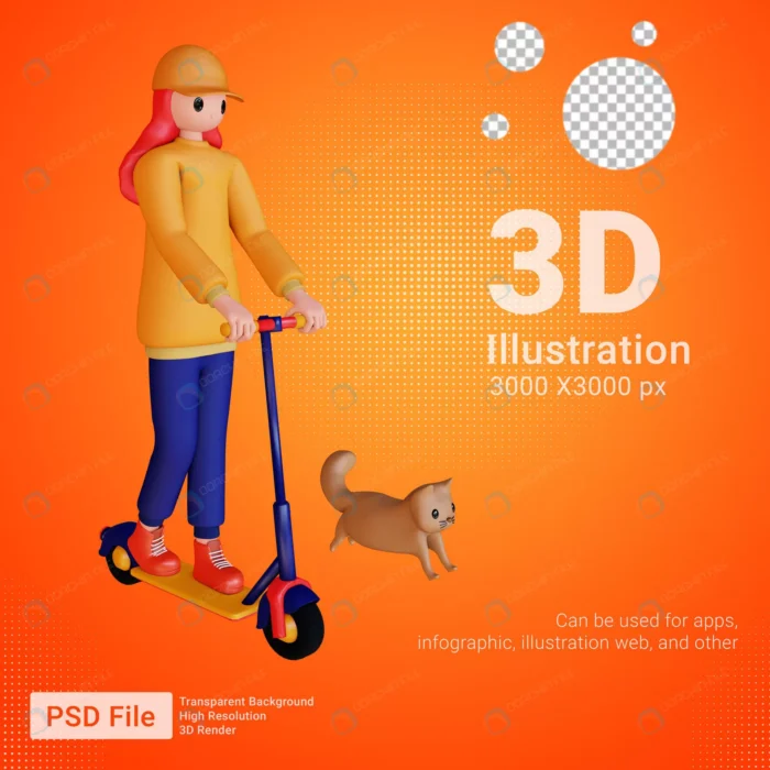 3d female character invites cat crc0f62e90c size26.51mb 1 - title:فایل فتوشاپ سه بعدی دختر درحال راندن اسکوتر با گربه - اورچین فایل - format:PSD - فتوشاپ - sku:crc0f62e90c - keywords: p_id:49386