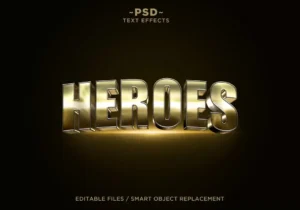 3d heroes golden effect editable text - title:Home - اورچین فایل - format: - sku: - keywords: p_id:18