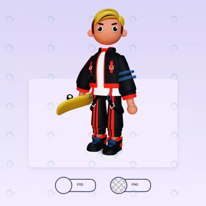 3d illustration boy skateboarding crcf892a31c size13.87mb - title:کاراکتر 3بعدی و کارتونی پسر اسکیت سوار - اورچین فایل - format:PSD - فتوشاپ - sku:crcf892a31c - keywords: p_id:57986