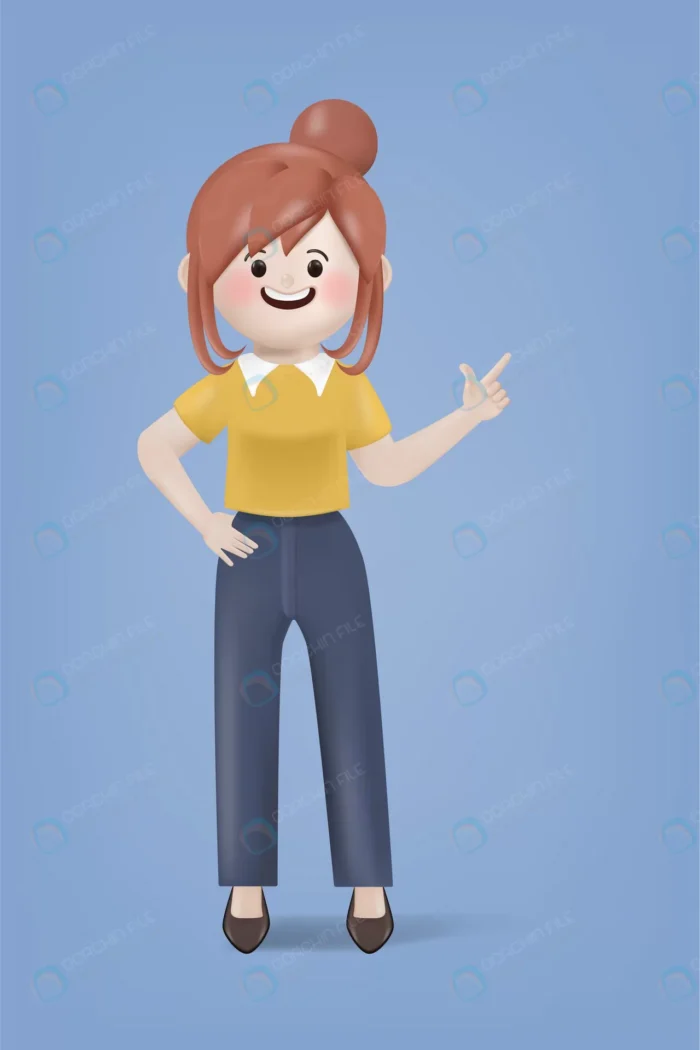 3d illustration cartoon young woman pointing gest crcb74b238c size7.29mb - title:کاراکتر 3 بعدی دختر در حال اشاره کردن - اورچین فایل - format:EPS - وکتور - sku:crcb74b238c - keywords: p_id:78663
