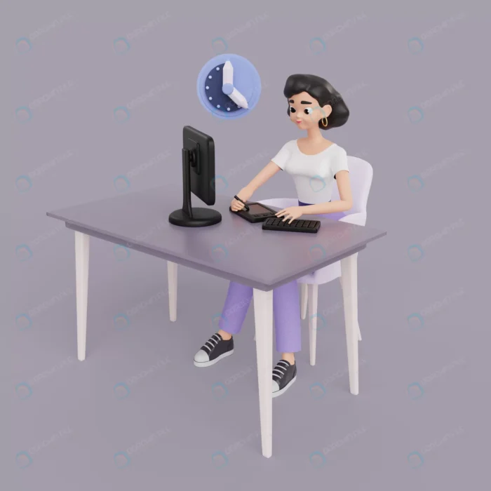3d illustration female graphic designer character crc0845a6bc size41.31mb - title:کاراکتر لایه باز 3 بعدی دختر طراح - اورچین فایل - format:PSD - فتوشاپ - sku:crc0845a6bc - keywords: p_id:63725