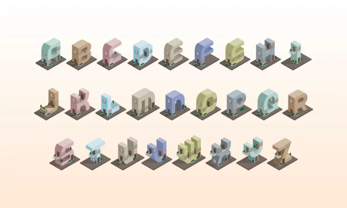 3d isometric building alphabet colorful typeface crc22ad9c23 size1.67mb - title:دانلود حروف انگلیسی با طرح ساختمان - اورچین فایل - format:EPS - وکتور - sku:crc22ad9c23 - keywords: p_id:37987