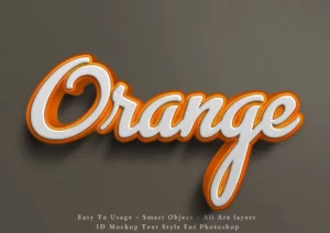 3d mockup orange text style effect - title:Home - اورچین فایل - format: - sku: - keywords: p_id:18