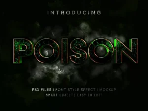 3d mockup poison font style effect mockup - title:Home - اورچین فایل - format: - sku: - keywords: p_id:18