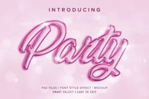 3d party font style effect mockup 1 - title:Home - اورچین فایل - format: - sku: - keywords: p_id:18