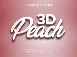 3d peach font style effect mockup - title:Home - اورچین فایل - format: - sku: - keywords: p_id:18