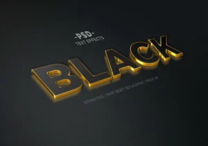 3d realistic black gold 3 editable text effects - title:Home - اورچین فایل - format: - sku: - keywords: p_id:18