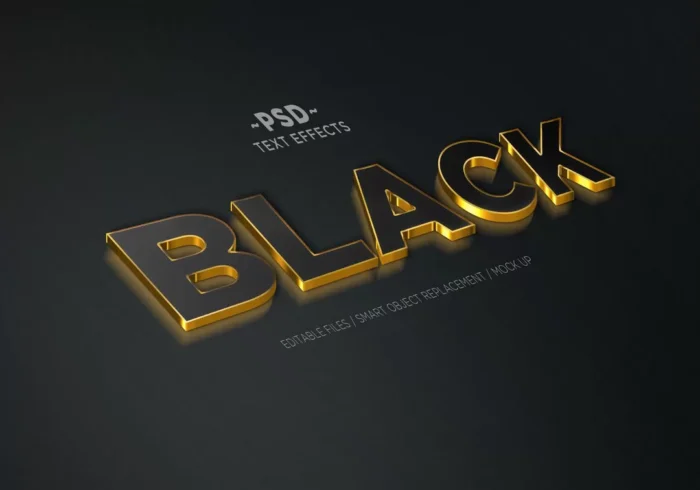 3d realistic black gold 3 editable text effects - title:دانلود افکت متنی سه بعدی لاکچری - اورچین فایل - format:PSD - فتوشاپ - sku:4306 - keywords: p_id:29932
