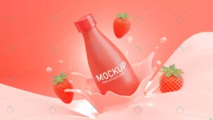 3d render strawberry milk bottle with splash mock crc2b72f690 size9.58mb - title:Home - اورچین فایل - format: - sku: - keywords: p_id:18