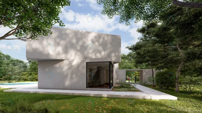 3d rendering big white modern house crc6ad32087 - title:تصویر رندر 3 بعدی خانه ویلایی - اورچین فایل - format:JPG - استوک - sku:crc6ad32087 - keywords: p_id:62127