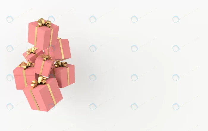 3d rendering realistic pink gift box with golden crcfafea089 - title:دانلود جعبه هدیه با روبان طلایی - اورچین فایل - format:JPG - استوک - sku:crcfafea089 - keywords: p_id:81927
