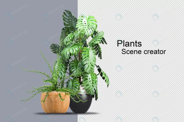 3d rendering various types ornamental arrangement crcb53d5e43 size9.43mb 1 - title:رندر دو گیاه در گلدان بدون بکگراند با فرمت فتوشاپ - اورچین فایل - format:PSD - فتوشاپ - sku:crcb53d5e43 - keywords: p_id:49900