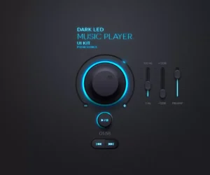 Dark Led Music Player UI Kit PIXEDEN - title:Home - اورچین فایل - format: - sku: - keywords: p_id:18