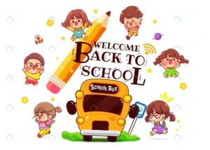 Happy childrens and school bus cartoon art illustration - title:Home - اورچین فایل - format: - sku: - keywords: p_id:18