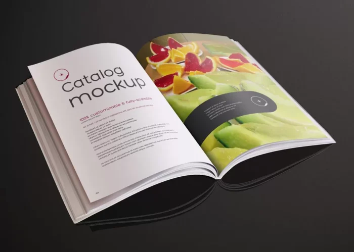 Professional magazine mock up PIXEDEN - title:موکاپ کتاب صفحه باز پرمیوم - اورچین فایل - format:PSD - فتوشاپ - sku:3428 - keywords: p_id:29062