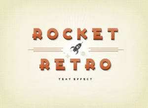 Rocket retro text effect PIXEDEN - title:Home - اورچین فایل - format: - sku: - keywords: p_id:18