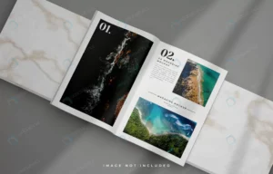 a4 magazine mockup with shadow overlay crc54940408 size11.31mb - title:Home - اورچین فایل - format: - sku: - keywords: p_id:18