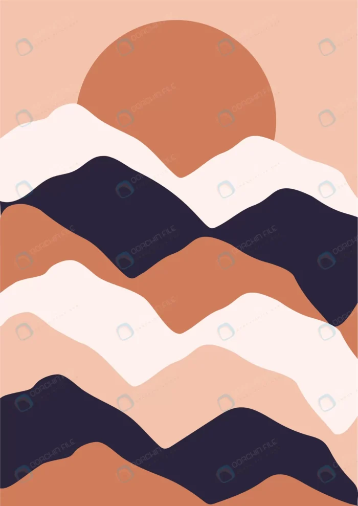 abstract colorful mountains landscape poster rnd430 frp34571119 - title:پوستر طبیعت کوه های رنگی با فرمت وکتور - اورچین فایل - format:EPS - وکتور - sku:frp34571119 - keywords: p_id:69411
