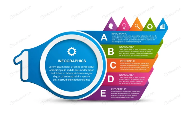 abstract options infographics template crc415c790c size1.78mb - title:اینفوگرافیک 5 مرحله ای - اورچین فایل - format:EPS - وکتور - sku:crc415c790c - keywords: p_id:98845