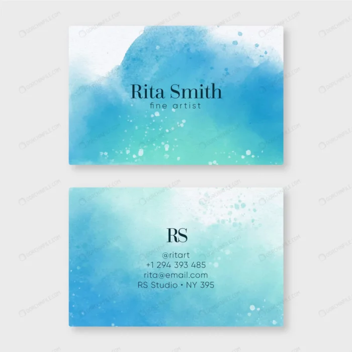 abstract watercolor business card template crce45f3417 size41.93mb - title:کارت ویزیت سبک نقاشی آبرنگ - اورچین فایل - format:EPS - وکتور - sku:crce45f3417 - keywords: p_id:93647