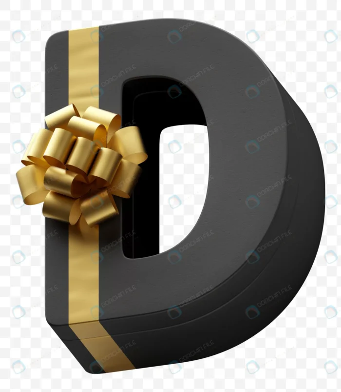 alphabet letter gift box wrapped dark black paper crc39bdd7a4 size45.77mb 1 - title:فایل لایه باز رندر 3 بعدی حرف D به شکل جعبه کادو - اورچین فایل - format:PSD - فتوشاپ - sku:crc39bdd7a4 - keywords: p_id:53345