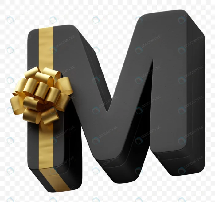 alphabet letter gift box wrapped dark black paper crc6f8a139f size67.17mb 1 - title:لایه باز رندر حرف M - اورچین فایل - format:PSD - فتوشاپ - sku:crc6f8a139f - keywords: p_id:53587
