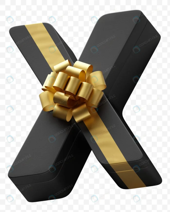 alphabet letter gift box wrapped dark black paper crcab2982a7 size44.51mb - title:لایه باز رندر حرف X - اورچین فایل - format:PSD - فتوشاپ - sku:crcab2982a7 - keywords: p_id:53607