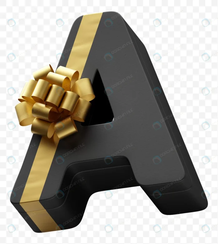 alphabet letter gift box wrapped dark black paper crce6a8302c size43.16mb - title:لایه باز رندر حرف A - اورچین فایل - format:PSD - فتوشاپ - sku:crce6a8302c - keywords: p_id:53615