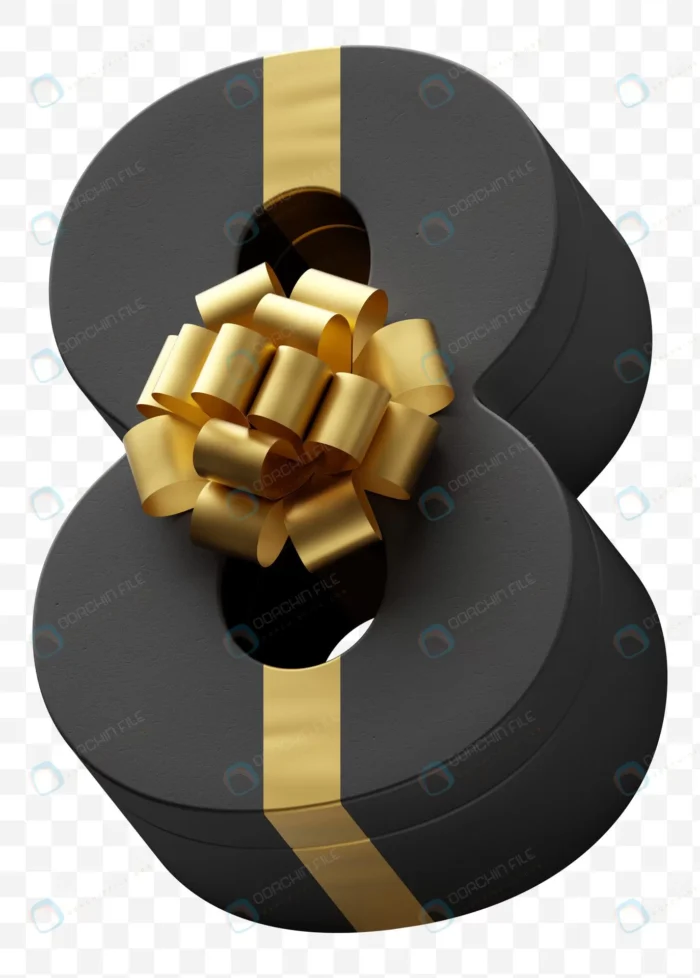 alphabet number 8 gift box wrapped dark black pap crc8a9db0f1 size42.40mb 1 - title:رندر عدد 8 با طرح جعبه کادو - اورچین فایل - format:PSD - فتوشاپ - sku:crc8a9db0f1 - keywords: p_id:53383