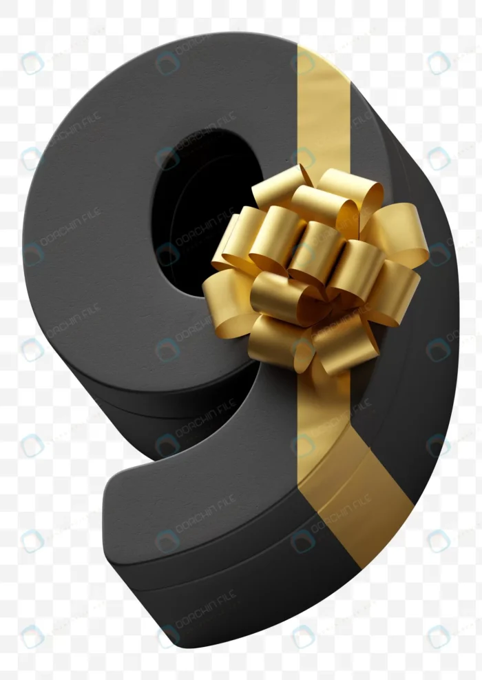 alphabet number 9 gift box wrapped dark black pap crc80ebf8e8 size39.18mb - title:رندر عدد 9 با طرح جعبه کادو - اورچین فایل - format:PSD - فتوشاپ - sku:crc80ebf8e8 - keywords: p_id:53385