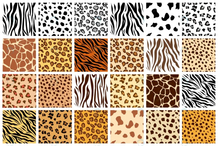 animal seamless pattern set mammals fur collectio crc63340523 size12.72mb - title:مجموعه وکتور پترن های پوست حیوانات پستاندار - اورچین فایل - format:EPS - وکتور - sku:crc63340523 - keywords: p_id:55258