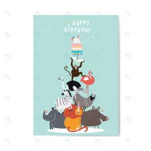 animal themed birthday postcard vector crc82797fba size2.24mb - title:Home - اورچین فایل - format: - sku: - keywords: p_id:18