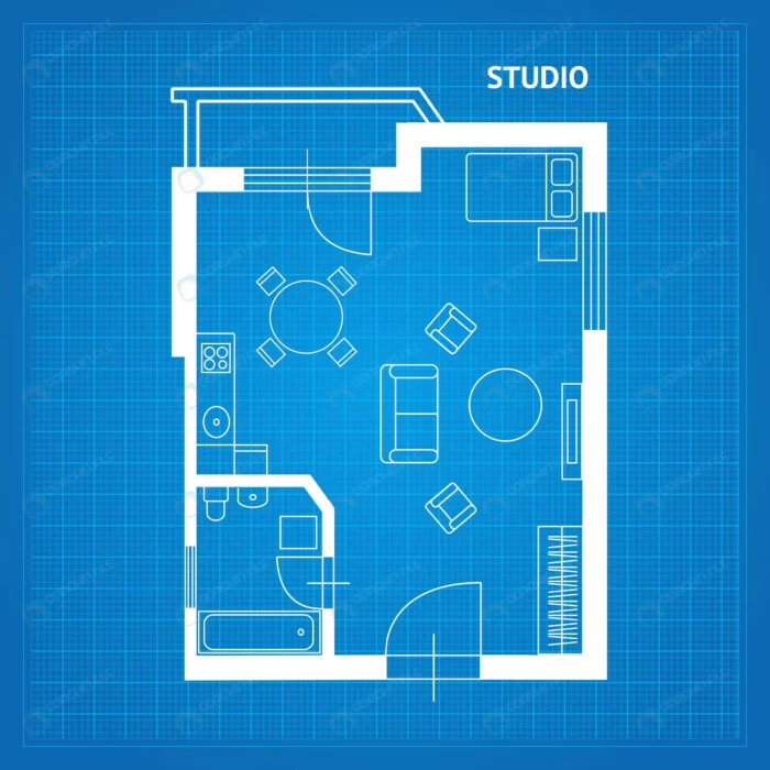apartment floor line plan studio blueprint with f crcafa11bb1 size5.79mb - title:دانلود پلان خانه از نمای تاپ - اورچین فایل - format:EPS - وکتور - sku:crcafa11bb1 - keywords: p_id:78717