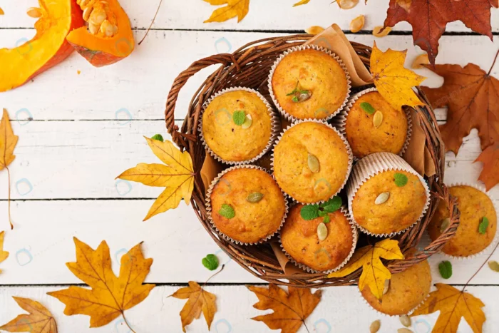 appetizing ruddy muffins with pumpkin walnut crc2f884ac2 size14.71mb 6000x4000 1 - title:تصویر استوک کاپ کیک کدو حلوایی - اورچین فایل - format:JPG - استوک - sku:crc2f884ac2 - keywords: p_id:52754