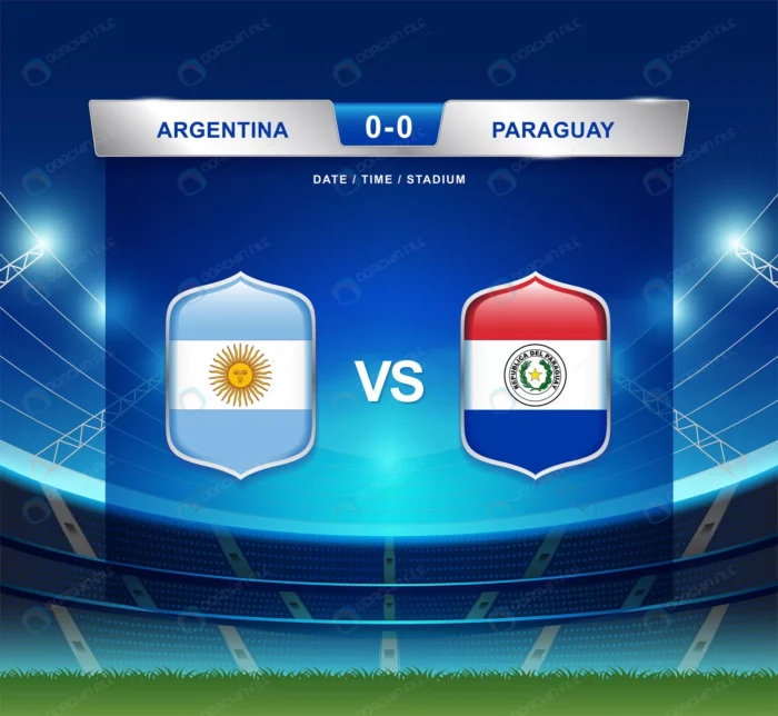 argentina vs paraguay scoreboard broadcast footbal rnd682 frp4830632 - title:وکتور آرژانتین مقابل پاراگوئه در مسابقات فوتبال - اورچین فایل - format:EPS - وکتور - sku:frp4830632 - keywords: p_id:68809