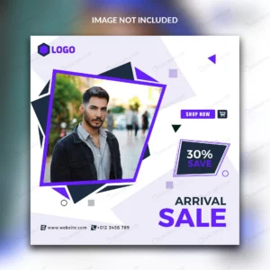 arrival sale social media post banner template crc07df86f1 size5.08mb - title:Home - اورچین فایل - format: - sku: - keywords: p_id:18