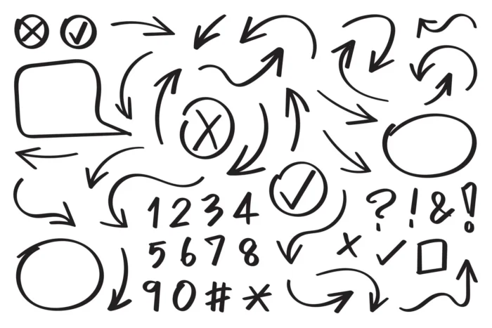 arrows hand drawn design crce4cc16ca size1.62mb - title:وکتور علامت پیکان و کاراکتر اعداد - اورچین فایل - format:EPS - وکتور - sku:crce4cc16ca - keywords: p_id:37317